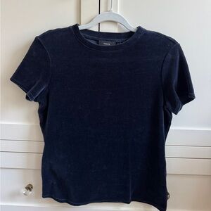 Velvet Theory t-shirt top navy blue size medium